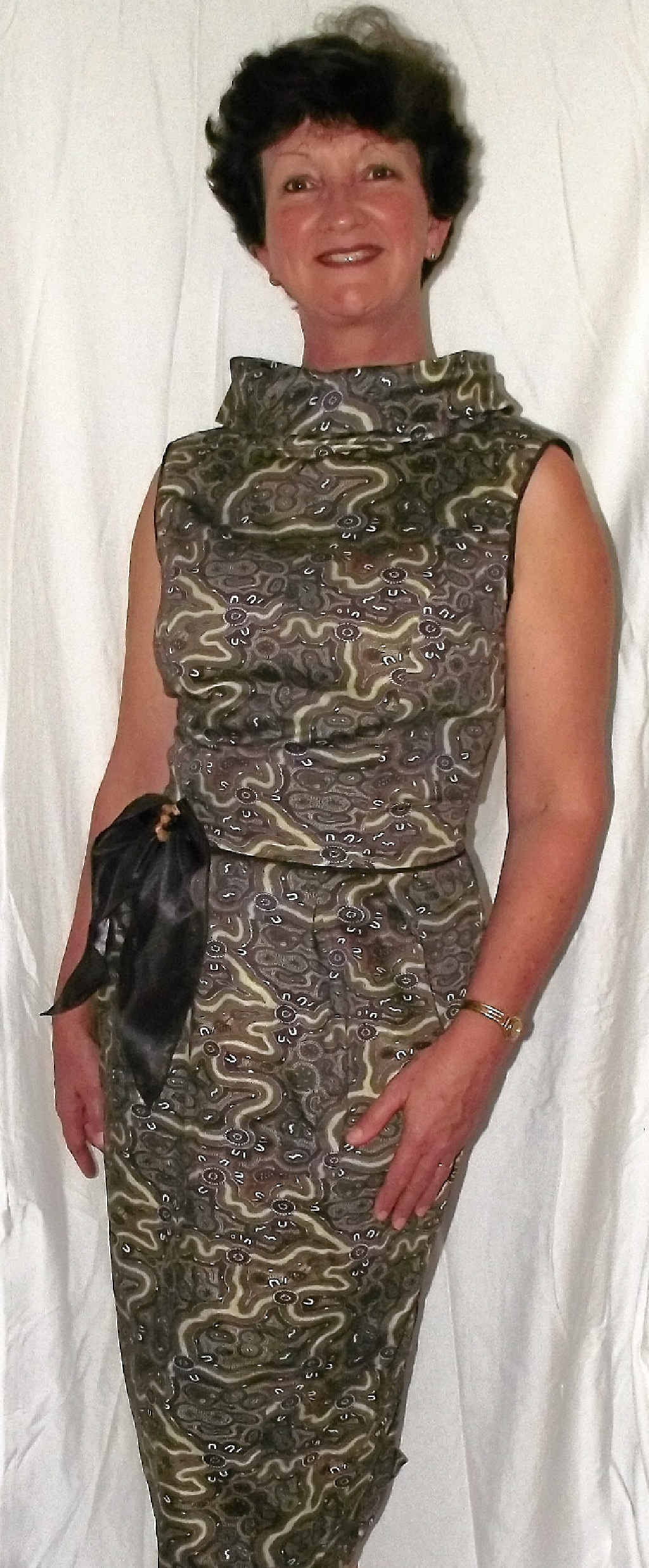 Seamstress Annie Coy wears a piece from her collection, A Collaboration. Seamstress Annie Coy wears a piece from her collection, A Collaboration.