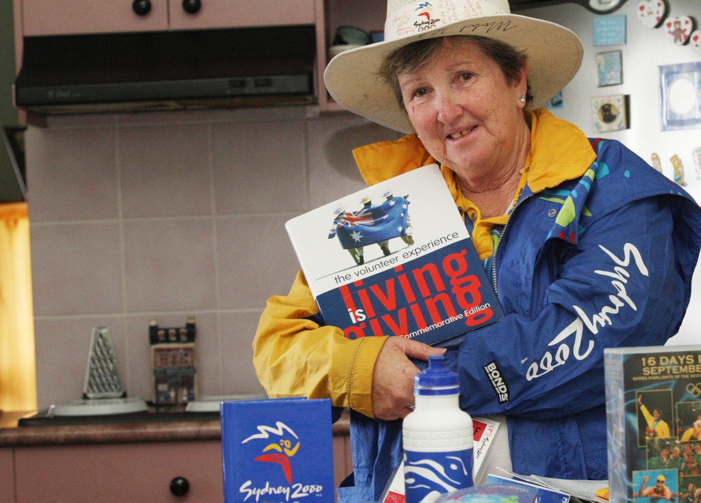 Denice Purcell with her Sydney Olympics volunteer gear. Photo: Blainey Woodham / Daily News Denice Purcell with her Sydney Olympics volunteer gear. Photo: Blainey Woodham / Daily News