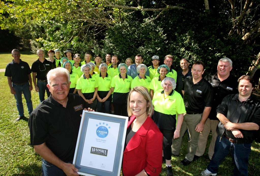 Madura Staff Celebrate their award on site at Murwillumbah. Photo: Blainey Woodham / Daily News Madura Staff Celebrate their award on site at Murwillumbah. Photo: Blainey Woodham / Daily News