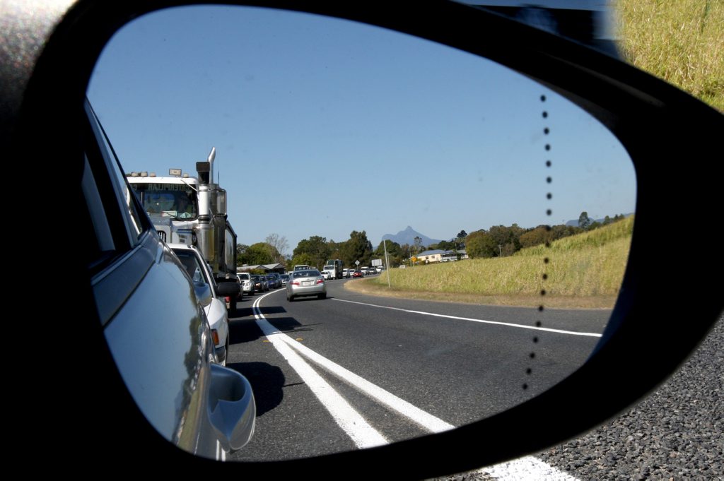 Motorists sit idle as roadworks hold up traffic at Tumbulgum on Tweed Valley Way. Motorists sit idle as roadworks hold up traffic at Tumbulgum on Tweed Valley Way.