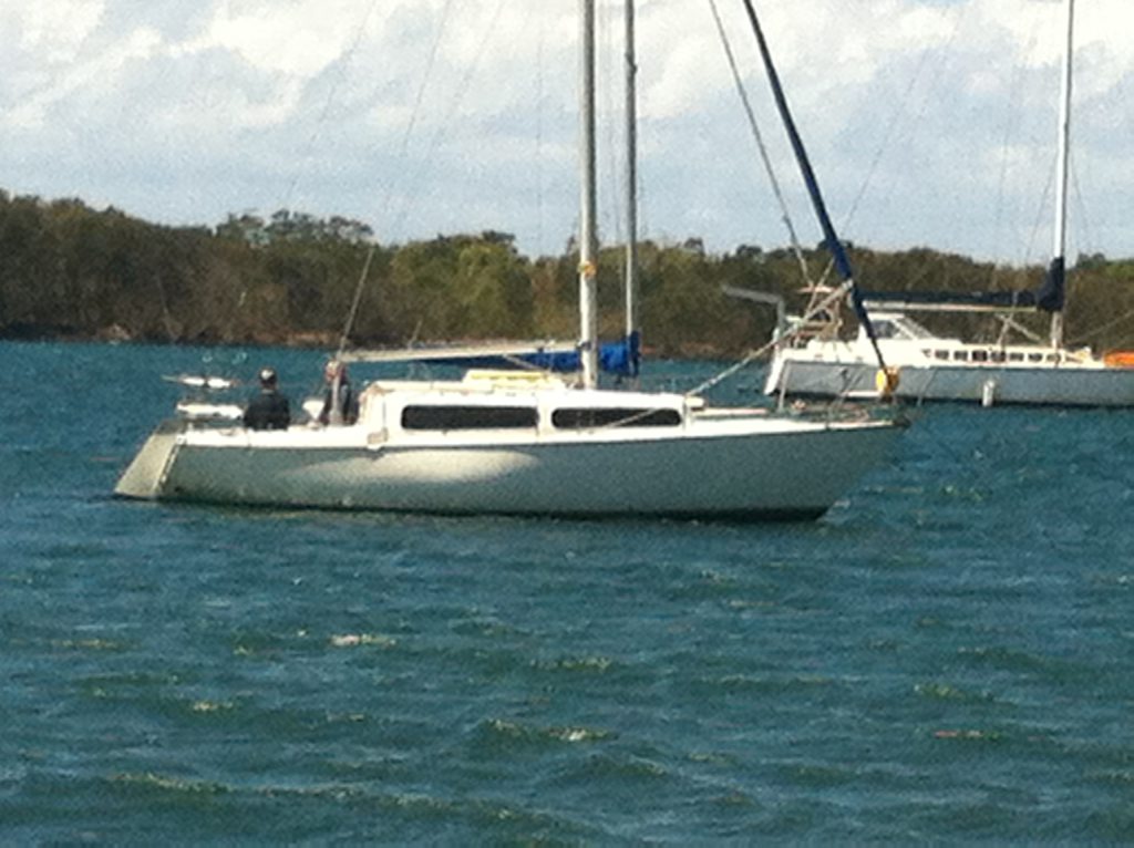 A man was waiting aboard a yacht for rescue after his tinnie capsized in Tweed River and a fellow boatie picked him up. A man was waiting aboard a yacht for rescue after his tinnie capsized in Tweed River and a fellow boatie picked him up.
