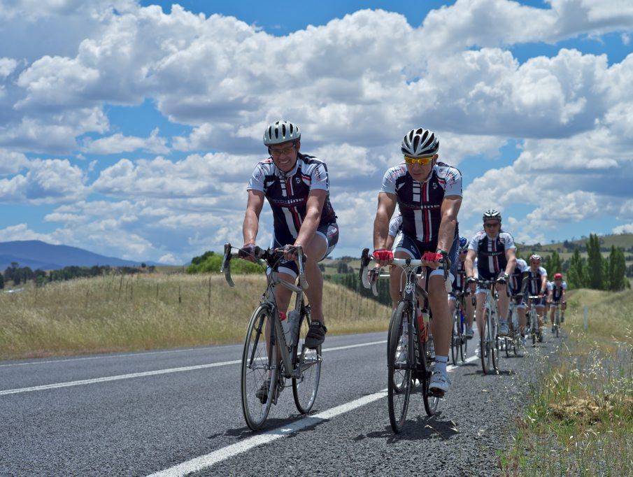 Steve Quinn and the Paceline team on their ride from Canberra to Melbourne last year. Photo: Contributed Steve Quinn and the Paceline team on their ride from Canberra to Melbourne last year. Photo: Contributed