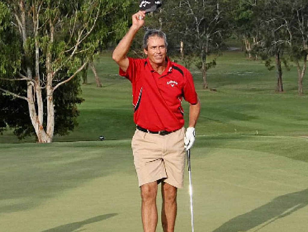 HAPPY WINNER: Ian Baker-Finch acknowledges the crowd after putting out on the final hole last year. HAPPY WINNER: Ian Baker-Finch acknowledges the crowd after putting out on the final hole last year.