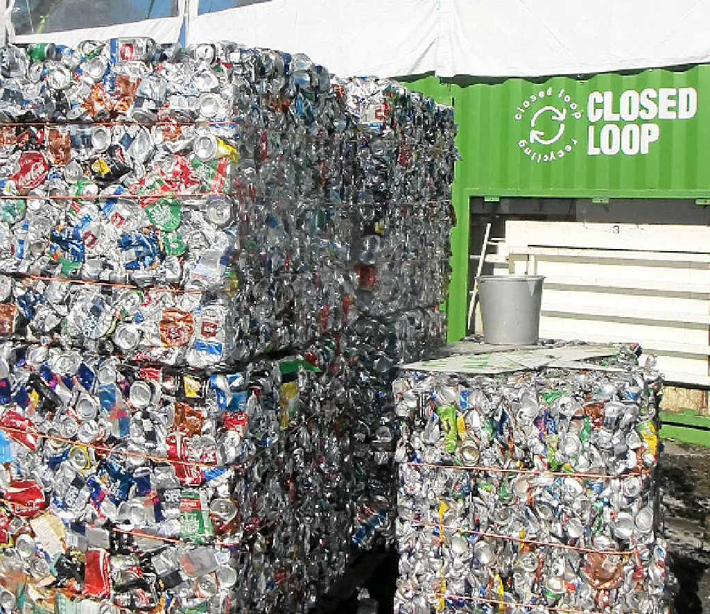 BALED OUT: Some of the bales of recycled stuff spat out by Murf, Splendour’s latest green initiative. BALED OUT: Some of the bales of recycled stuff spat out by Murf, Splendour’s latest green initiative.
