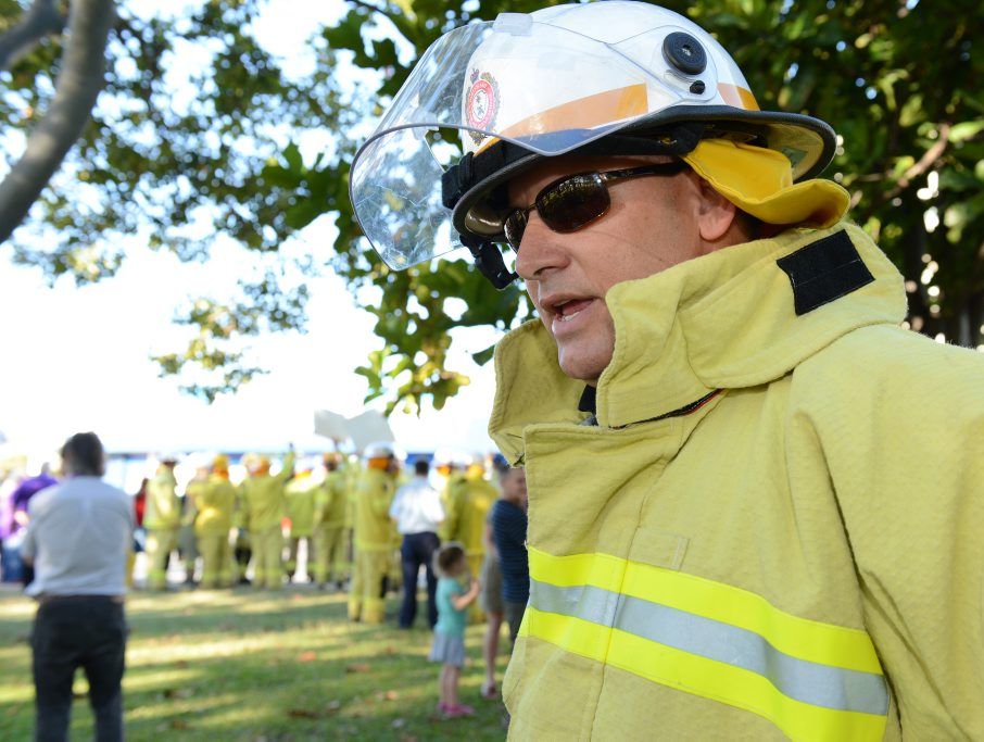 Central Region senior firefighter Greg Harris. United voices national day of action - Public service rally in Rockhampton following the Campbell Newman budget announcements. Photo Sharyn O'Neill / The Morning Bulletin Central Region senior firefighter Greg Harris. United voices national day of action - Public service rally in Rockhampton following the Campbell Newman budget announcements. Photo Sharyn O'Neill / The Morning Bulletin