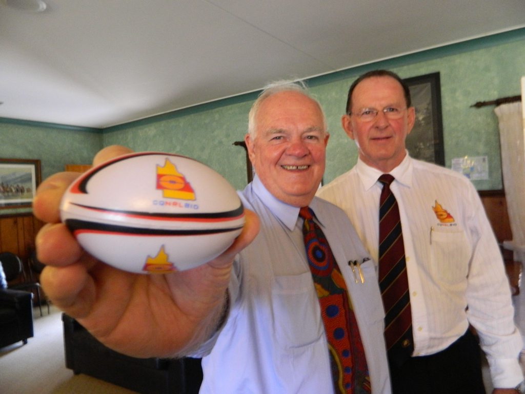 CQ NRL Bid and chairman Geoff Murphy and CEO Denis Keefe. CQ NRL Bid and chairman Geoff Murphy and CEO Denis Keefe.