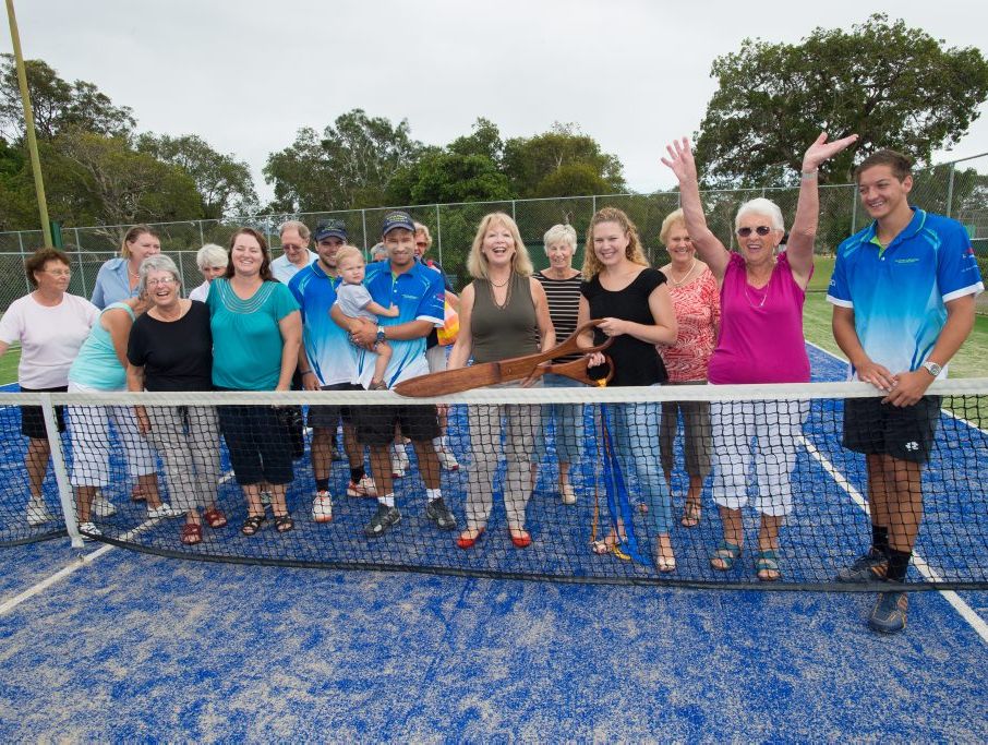 Coffs Harbour City Council mayor Denise Knight was on hand to officially open the new synthetic grass courts at Sawtell Tennis Club. Photo: Trevor Veale / Coffs Coast Advocate Coffs Harbour City Council mayor Denise Knight was on hand to officially open the new synthetic grass courts at Sawtell Tennis Club. Photo: Trevor Veale / Coffs Coast Advocate