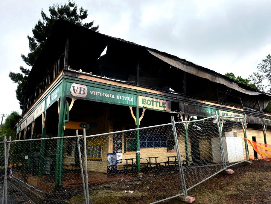 Uki fire at old pub. Uki fire at old pub.