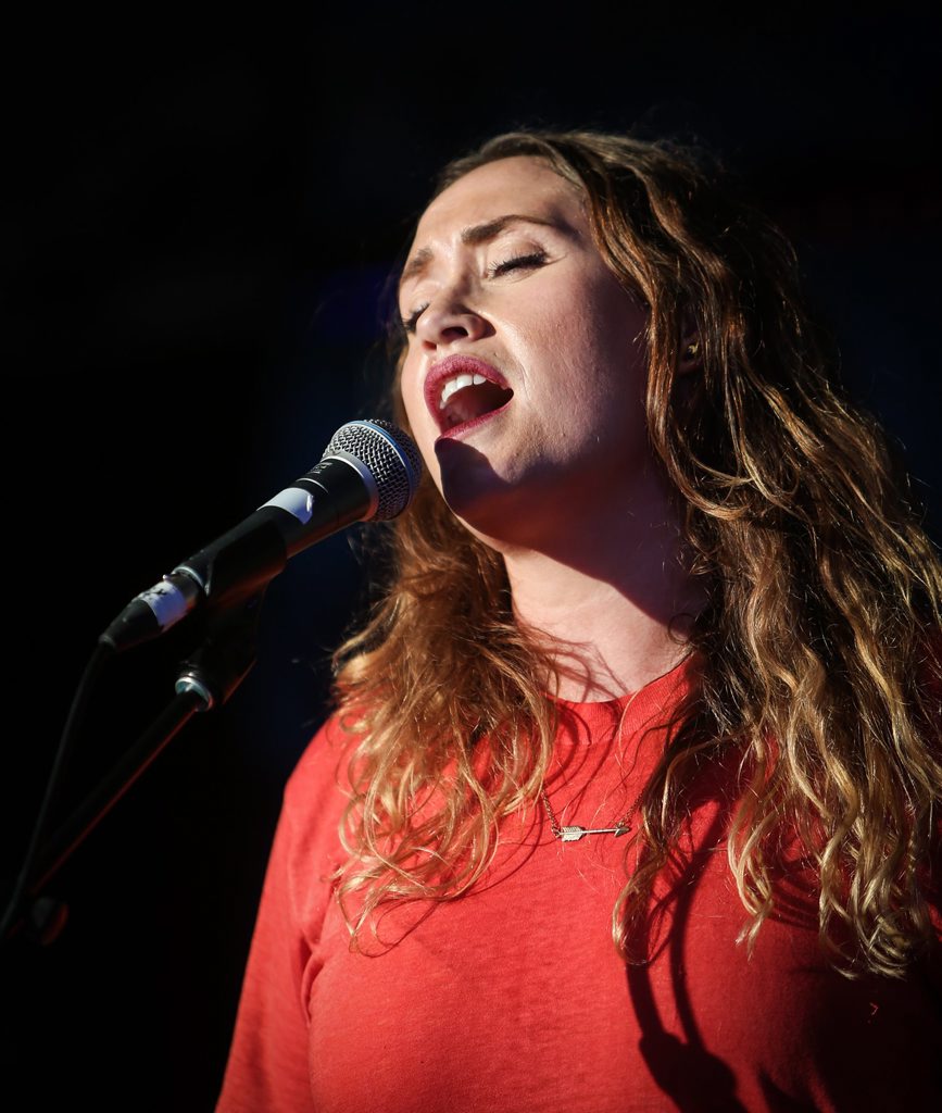 Brisbane singer-songwriter Nat Dunn belts out one of her EP hits at the Village Festival in Yeppoon. Photo Allan Reinikka / The Morning Bulletin Brisbane singer-songwriter Nat Dunn belts out one of her EP hits at the Village Festival in Yeppoon. Photo Allan Reinikka / The Morning Bulletin