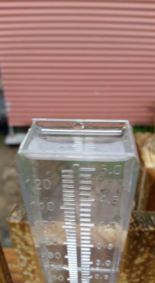 Gloria Peckover posted this image of her rain gauge on The Bulletin Facebook page on February 5 Gloria Peckover posted this image of her rain gauge on The Bulletin Facebook page on February 5