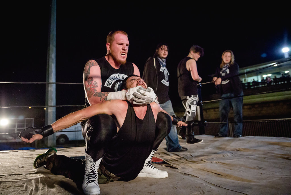 Wrestling, Jeremy Smacks holding Commando Ben Ayres.