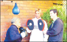 Johnny Roberts, left, with David Altamura, centre, and James Reeve Johnny Roberts, left, with David Altamura, centre, and James Reeve