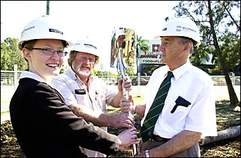 Lismore Mayor Merv King is handeda a spade to turn the first sod for the Square?s extensions. Lismore Mayor Merv King is handeda a spade to turn the first sod for the Square?s extensions.