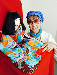 GIVEN IN FRIENDSHIP: Japanese artist Bosho Shosoin with one of her princess dolls.Picture: WARREN CROSER GIVEN IN FRIENDSHIP: Japanese artist Bosho Shosoin with one of her princess dolls.Picture: WARREN CROSER