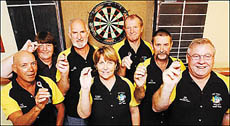 Members of the Hoey Sharks darts team who will attempt a world record 24-hour marathon Members of the Hoey Sharks darts team who will attempt a world record 24-hour marathon