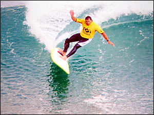 ?Sput? in action in the final at Bells Beach ?Sput? in action in the final at Bells Beach
