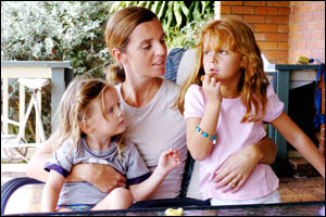SAFELY TOGETHER: Danielle Young with her two daughters, Sasika and Alexandra, enjoy the peaceful surroundings of Clunes. SAFELY TOGETHER: Danielle Young with her two daughters, Sasika and Alexandra, enjoy the peaceful surroundings of Clunes.