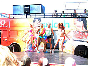 The Bonds ?beautiful bodies? strut their stuff at Byron Bay on Tuesday The Bonds ?beautiful bodies? strut their stuff at Byron Bay on Tuesday