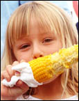 Jazmin Lewsam, 6, of Newcastle, getting stuck into a corn cob at Sunday?s Taste of Byron. Jazmin Lewsam, 6, of Newcastle, getting stuck into a corn cob at Sunday?s Taste of Byron.