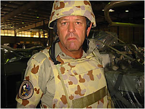 Byron Bay comedian George Smilovici dons combat gear in Iraq Byron Bay comedian George Smilovici dons combat gear in Iraq