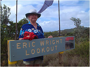 Eric Wright pictured at the lookout named in his honour Eric Wright pictured at the lookout named in his honour