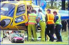 One accident victim was airlifted to Toowoomba One accident victim was airlifted to Toowoomba