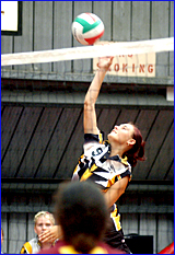 Capricornia?s Meghan Jeynes reaches high for a spike as her side chases Queensland Secondary Schools Volleyball Open glory. Capricornia?s Meghan Jeynes reaches high for a spike as her side chases Queensland Secondary Schools Volleyball Open glory.