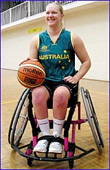 Former Gladstone resident Naomi Schouten is now a member of the Australian Gliders wheelchair basketball squad. Former Gladstone resident Naomi Schouten is now a member of the Australian Gliders wheelchair basketball squad.