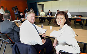 HOPING FOR CLONES: Opposition leader Kim Beazley at the shadow cabinet meeting in Banora Point yesterday revealed he wants more HOPING FOR CLONES: Opposition leader Kim Beazley at the shadow cabinet meeting in Banora Point yesterday revealed he wants more