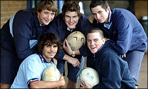 FIVE of the Lukes playing for Kingscliff. Standing from left, Luke Donaldson, Luke Waide and Luke Robertson and kneeling, Luke FIVE of the Lukes playing for Kingscliff. Standing from left, Luke Donaldson, Luke Waide and Luke Robertson and kneeling, Luke
