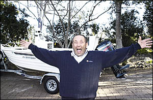 IT WAS THIS BIG: Tony Leto, of Tintenbar, shows just how big ?the one that got away? was. IT WAS THIS BIG: Tony Leto, of Tintenbar, shows just how big ?the one that got away? was.