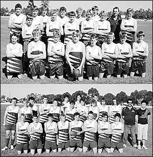 The North Coast AFL under-14 and under-16 teams who both won their matches against Far North Coast to complete a clean sweep fo The North Coast AFL under-14 and under-16 teams who both won their matches against Far North Coast to complete a clean sweep fo