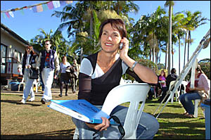 Byron Bay Writers Festival director Jill Eddington, pictured yesterday, was busy but delighted with successs of the festival. Byron Bay Writers Festival director Jill Eddington, pictured yesterday, was busy but delighted with successs of the festival.