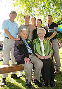 Celebrating Reg and Phyllis Hartley?s last year as co-ordinators of the Bentley Art Prize were family, from left, Peter Hartley Celebrating Reg and Phyllis Hartley?s last year as co-ordinators of the Bentley Art Prize were family, from left, Peter Hartley
