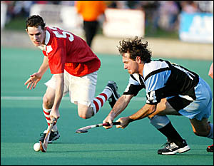 WARATAHS Mick Newell retains control as Ballina rival Geoff Davies vies for the ball during their Premier League showdown at Ba WARATAHS Mick Newell retains control as Ballina rival Geoff Davies vies for the ball during their Premier League showdown at Ba