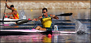 Byron Bay?s Nathan Baggaley in action at the 2004 Olympics, where he collected two silver medals. Byron Bay?s Nathan Baggaley in action at the 2004 Olympics, where he collected two silver medals.