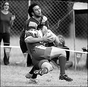 Ben McCarthy and David Pickvance go head to head during the major semi-final between Macksville and Orara Valley at Coramba tw Ben McCarthy and David Pickvance go head to head during the major semi-final between Macksville and Orara Valley at Coramba tw