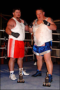 NEW CHAMP: South Grafton?s Eddie Debono, left, wows fight fans in Tamworth. NEW CHAMP: South Grafton?s Eddie Debono, left, wows fight fans in Tamworth.