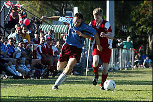 TOUGH Tweed Heads striker Damien Sharpe TOUGH Tweed Heads striker Damien Sharpe