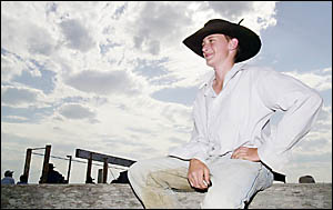 Jake Watts, 16, of Kyogle, watches other riders in the competition Jake Watts, 16, of Kyogle, watches other riders in the competition