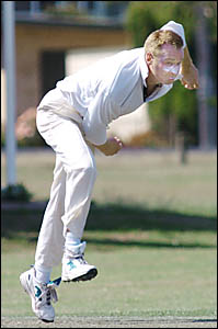 LETTING RIP:Len Blok lets one fly for Souths against Easts in the Far North Coast LJHooker League cricket match at Nielson Park LETTING RIP:Len Blok lets one fly for Souths against Easts in the Far North Coast LJHooker League cricket match at Nielson Park