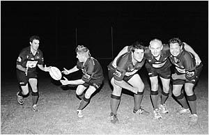 UNDER THECOACH?S GAZE: Glen Ella puts the Australian sevens squad through its paces during a recent training run at his old Syd UNDER THECOACH?S GAZE: Glen Ella puts the Australian sevens squad through its paces during a recent training run at his old Syd