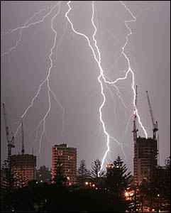 STORM FRONT: Local photographer Daniel Harrison captured this image as a lighting storm passed over Tweed Heads on Monday night STORM FRONT: Local photographer Daniel Harrison captured this image as a lighting storm passed over Tweed Heads on Monday night