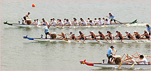 The Yamba crew, top cross the line narrowly in front The Yamba crew, top cross the line narrowly in front