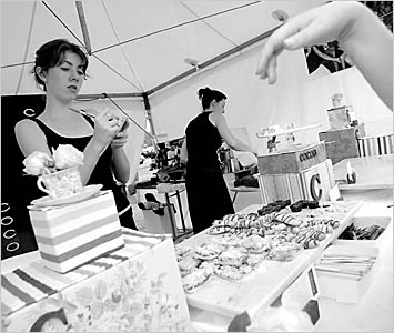 Rosie Phillips at the Cocoa stall Rosie Phillips at the Cocoa stall