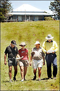 READY TO FIGHT: Noel Farlow, left, Daphne Farlow, Harold Farlow and Bevan Farlow are concerned the proposed Pacific Highway rou READY TO FIGHT: Noel Farlow, left, Daphne Farlow, Harold Farlow and Bevan Farlow are concerned the proposed Pacific Highway rou