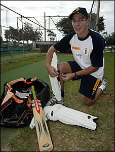 READY for action ... Heath Wilson has swapped Brisbane grade cricket for a chance to play with his mates and maybe take on NSW? READY for action ... Heath Wilson has swapped Brisbane grade cricket for a chance to play with his mates and maybe take on NSW?