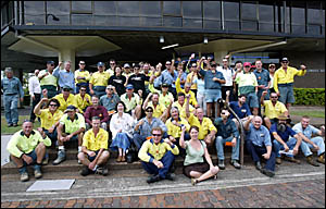 DEFIANT workers protest the proposed industrial relations changes outside the Murwillumbah Services Club. DEFIANT workers protest the proposed industrial relations changes outside the Murwillumbah Services Club.