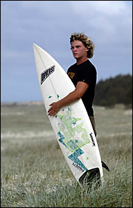 KINGSCLIFF surfer Cameron Gleave hopes to follow in his father?s and uncle?s footsteps in the surfing world. KINGSCLIFF surfer Cameron Gleave hopes to follow in his father?s and uncle?s footsteps in the surfing world.