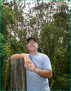 SMELLS from above: Dallis Park resident Paul Murphy in front of the local bat colony. SMELLS from above: Dallis Park resident Paul Murphy in front of the local bat colony.
